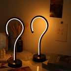 Question Mark LED Desk Lamp 2-Pack, 3-Color Dimmable USB Table Lamp, Creative Decorative Night Light for Bedroom Home Office - Black