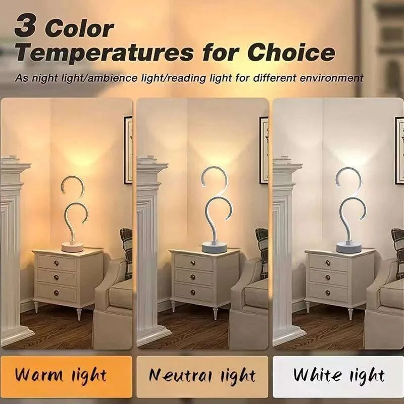 Question Mark LED Desk Lamp, 3-Color Dimmable USB Table Lamp, Creative Night Light for Bedroom Home Decor