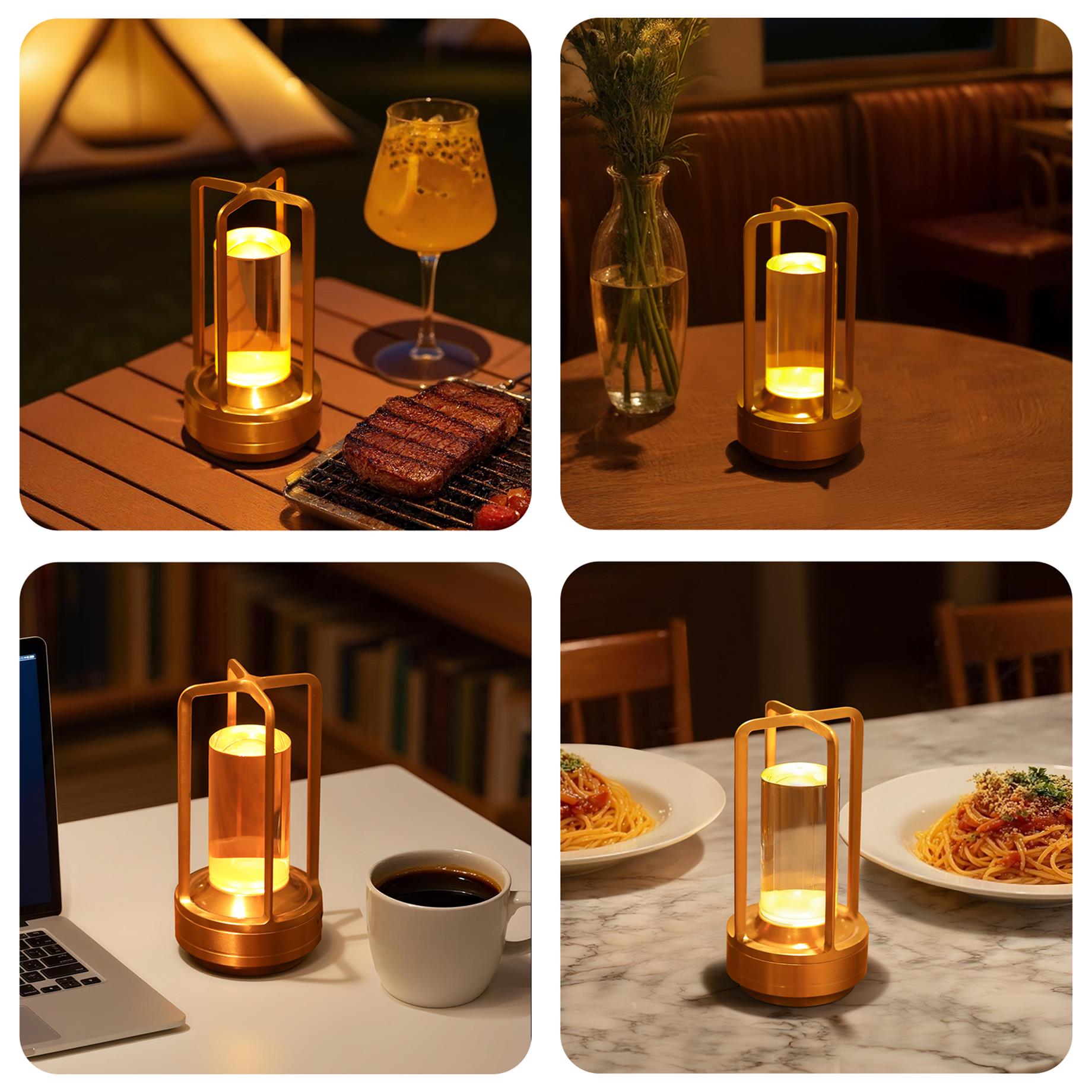 Portable Touch Control Table Lamp with 5000mAh Battery, 3-Color Stepless Dimming Cordless LED Light for Bedroom/Camping/Restaurant/Bar Indoo