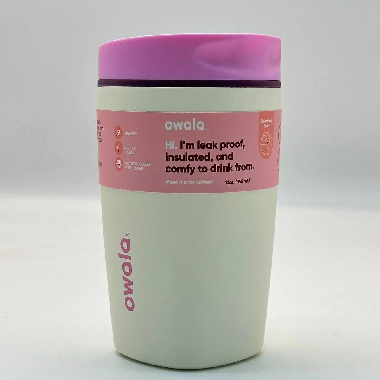 Owala 12oz SmoothSip Slider Insulated Coffee Tumbler – Daybreak | Stainless Steel   M12oz-LM