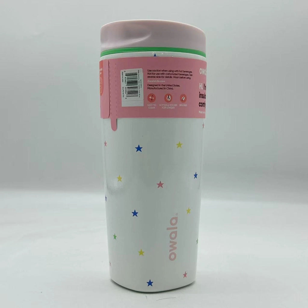 Owala 20oz SmoothSip Slider Ceramic-Lined Tumbler – “Give Me the Tea” Birthday Bash | Star Print   M20oz-XY