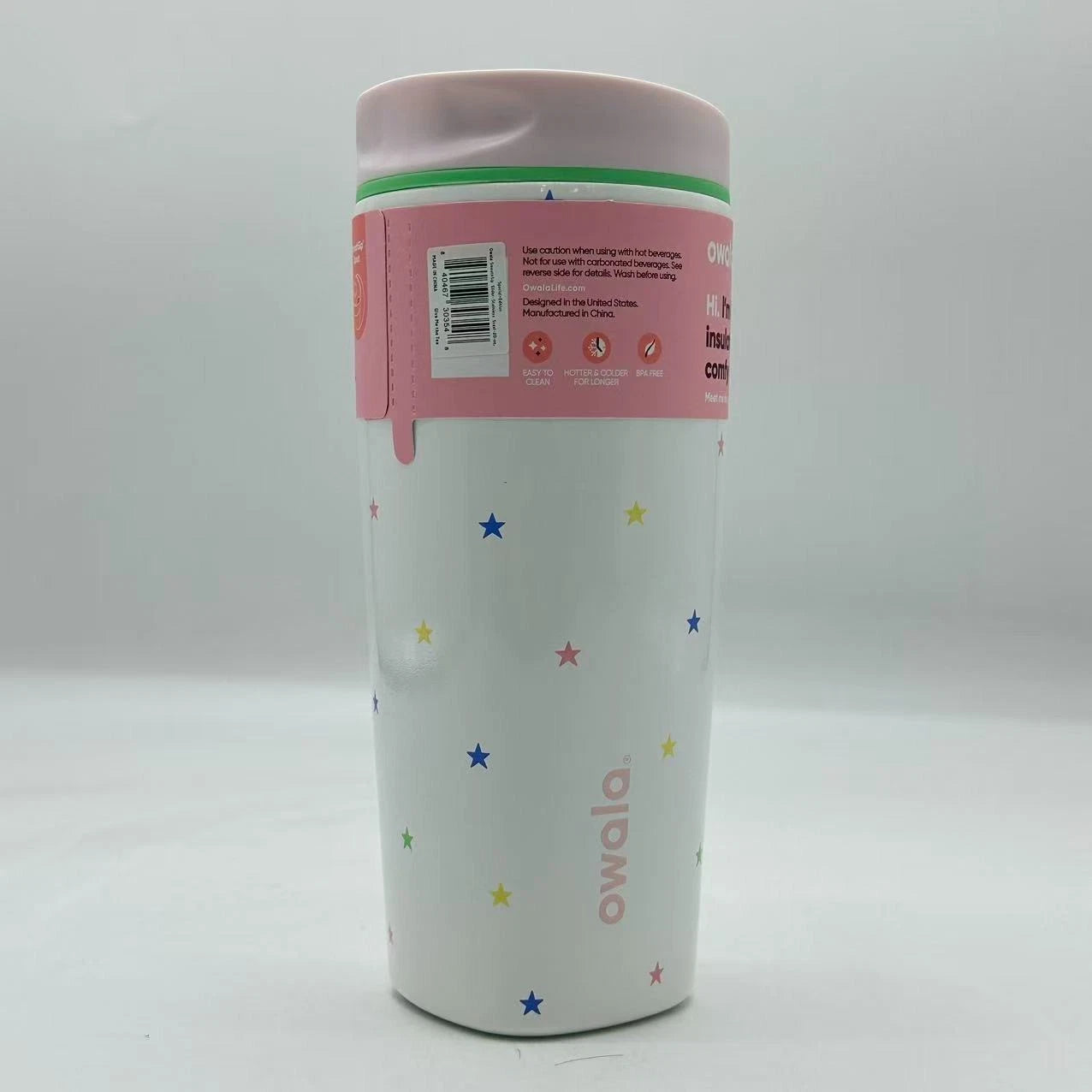Owala 20oz SmoothSip Slider Ceramic-Lined Tumbler – “Give Me the Tea” Birthday Bash | Star Print   M20oz-XY