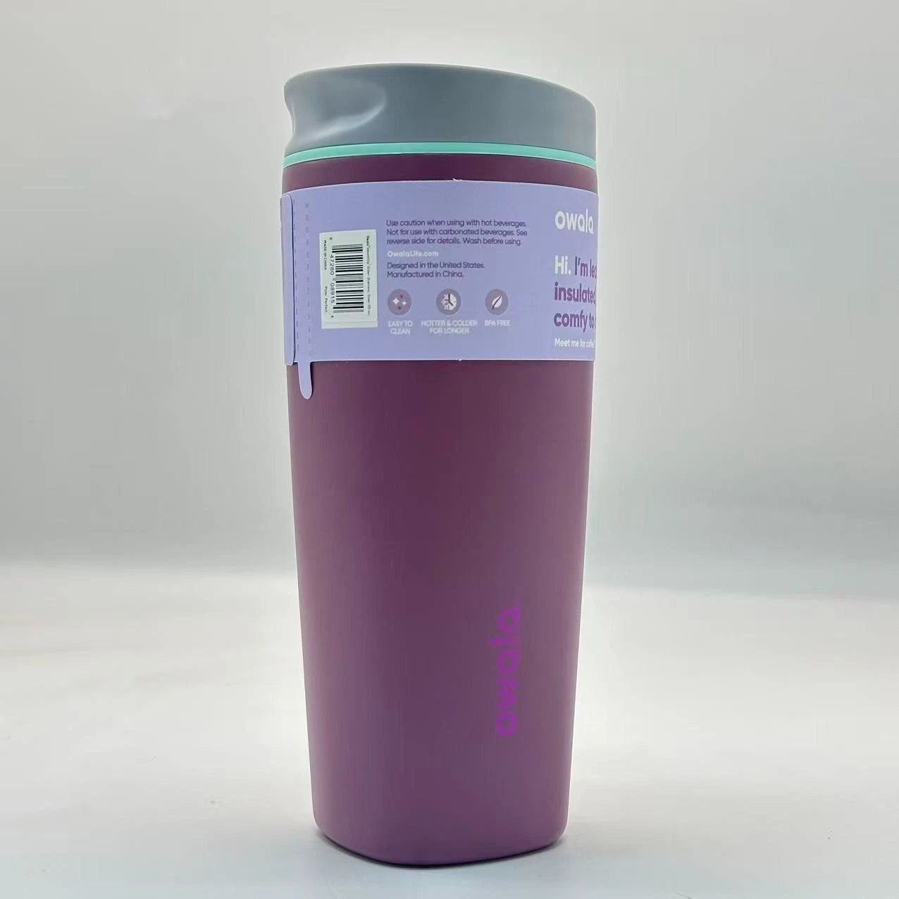 Owala 20oz Plum Perfect SmoothSip Insulated Coffee Tumbler | Stainless Steel Travel Mug   M20oz-XYZ