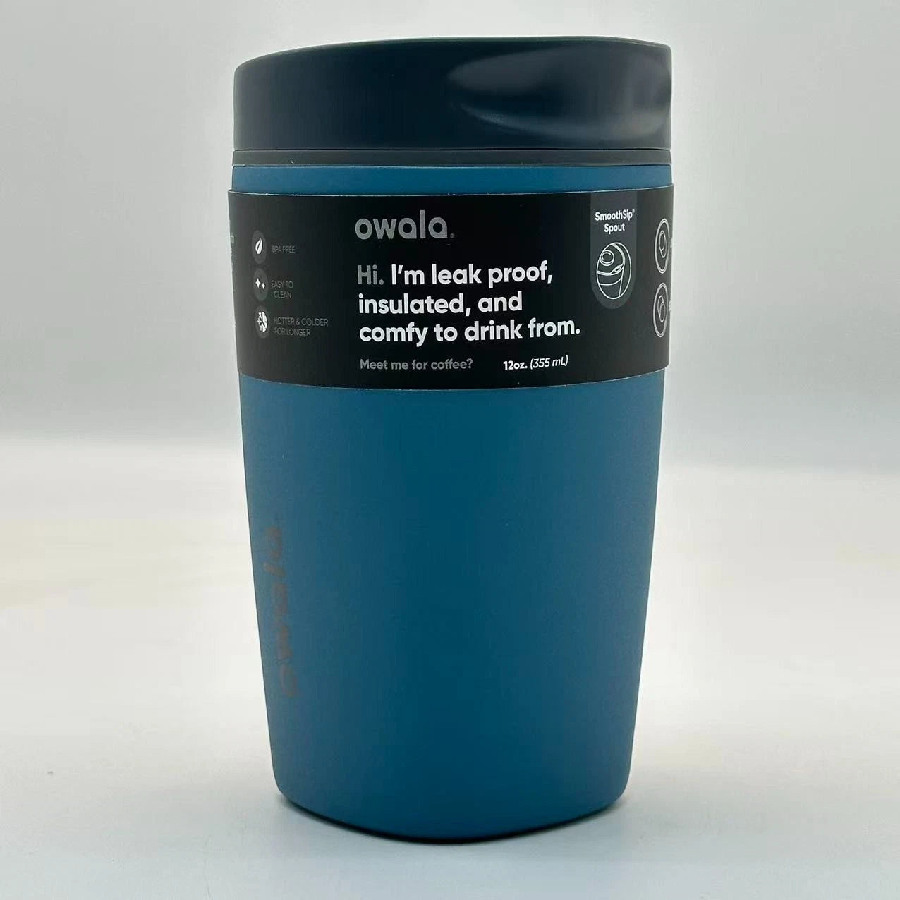 Owala 12oz SmoothSip Slider Insulated Coffee Tumbler – High Dive | Stainless Steel  M12oz-JSL
