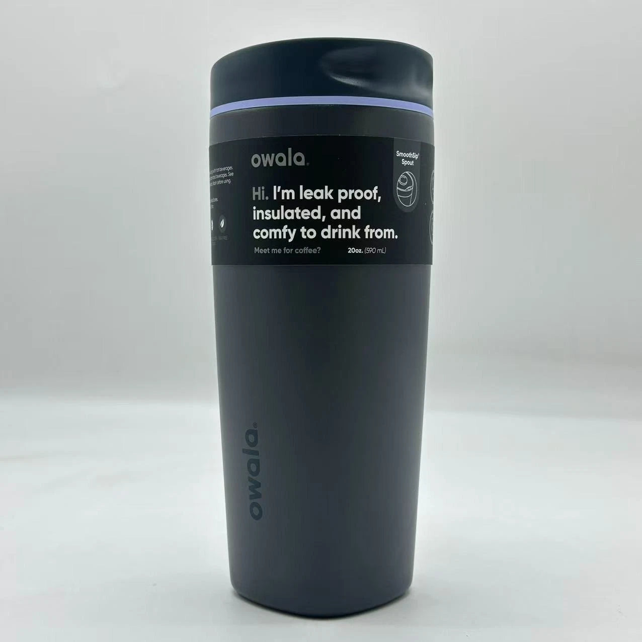 Owala 20oz SmoothSip Slider Insulated Coffee Tumbler – Off The Grid | Stainless Steel   M20oz-WJH