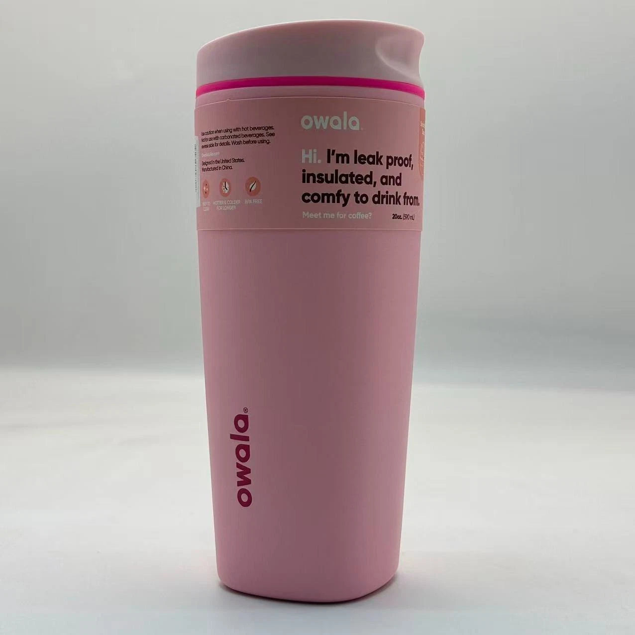 Owala 20oz Pucker Up SmoothSip Slider Coffee Tumbler – Stainless Steel, Leak-Proof, Insulated  M20oz-MGSY