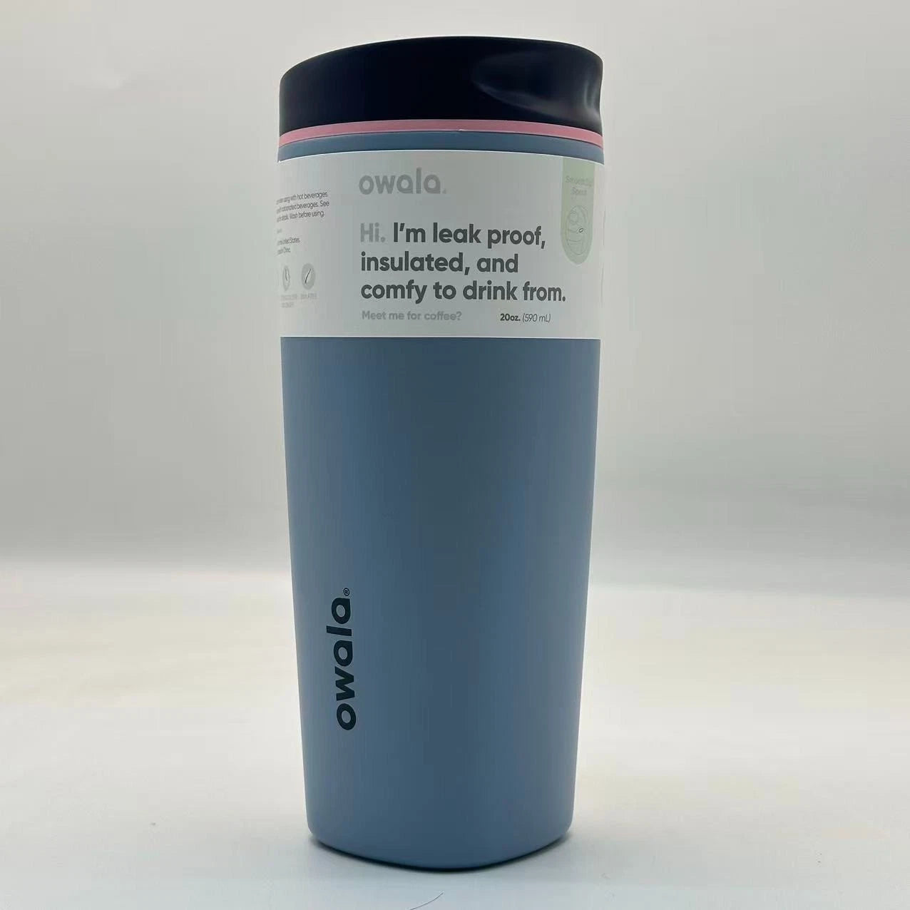 Owala 20oz SmoothSip Slider Insulated Coffee Tumbler – Sea Salt | Stainless Steel  M20oz-NJL