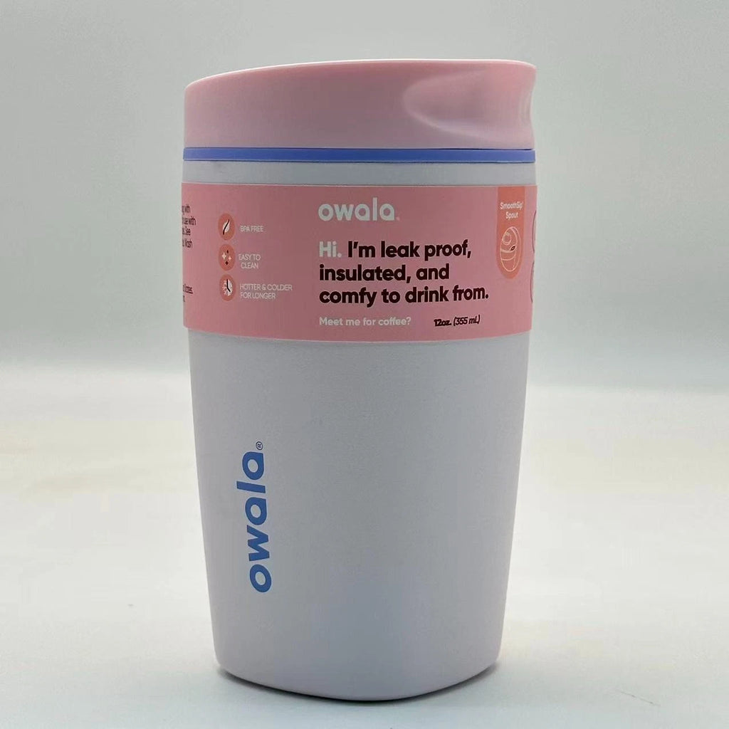 Owala 12oz Candy Coated SmoothSip Slider Coffee Tumbler | Insulated Stainless Steel Travel Mug   M12oz-MKLF