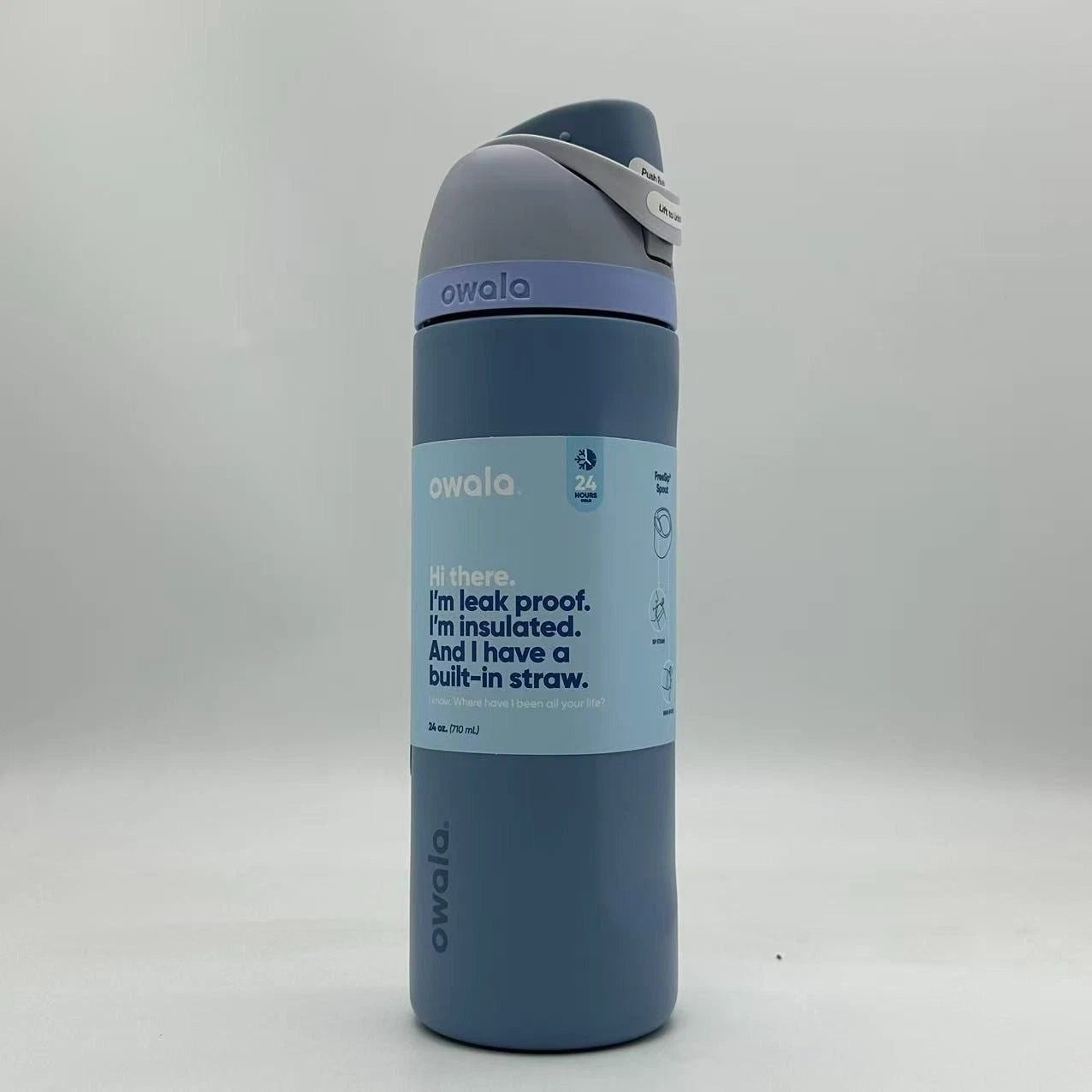 Owala 24oz FreeSip Insulated Water Bottle – Sea Salt | Stainless Steel   M24oz-NJL