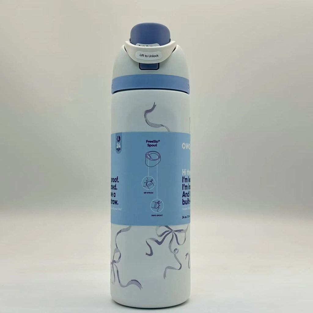Owala 24oz FreeSip Water Bottle – Urban Outfitters Exclusive Blue Bow 3D Print   M24oz-HDJ