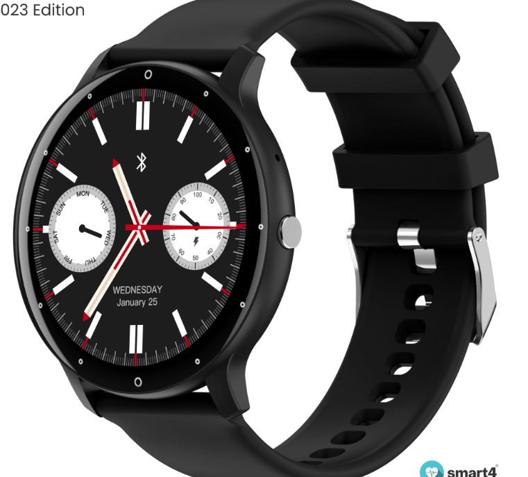SmartPulse 360 Health Tracker | Heart Rate & Sleep Monitor Smartwatch Black