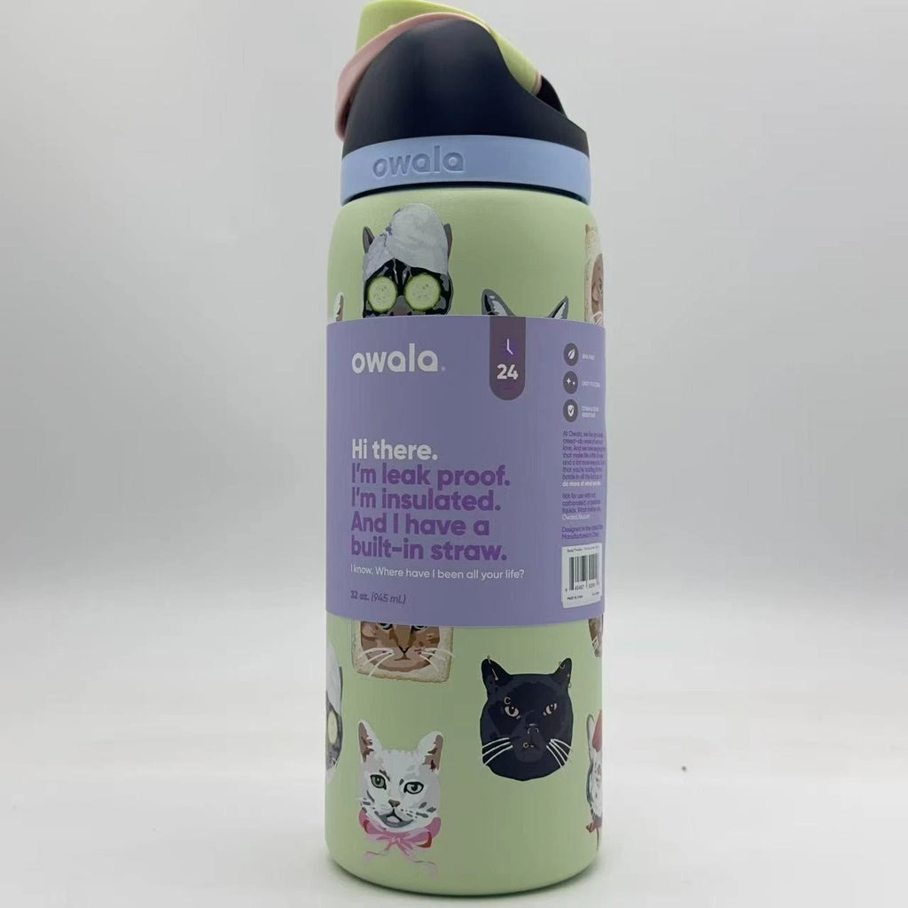 Owala 32oz FreeSip Insulated Water Bottle – Cat Collage (Catwala) | Urban Outfitters Exclusive  M32oz-MT