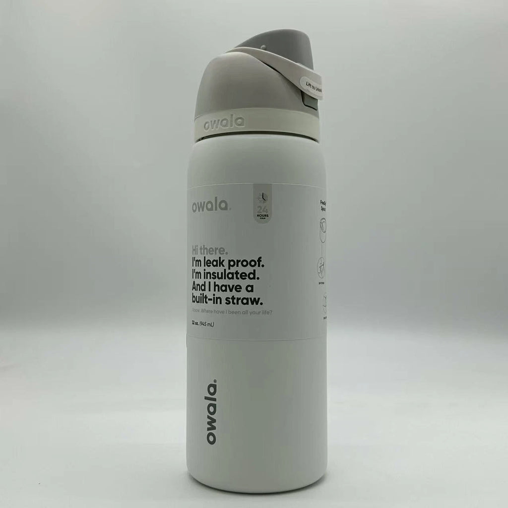 Owala 32oz FreeSip Insulated Water Bottle – Shy Marshmallow | Stainless Steel  M32oz-JJB