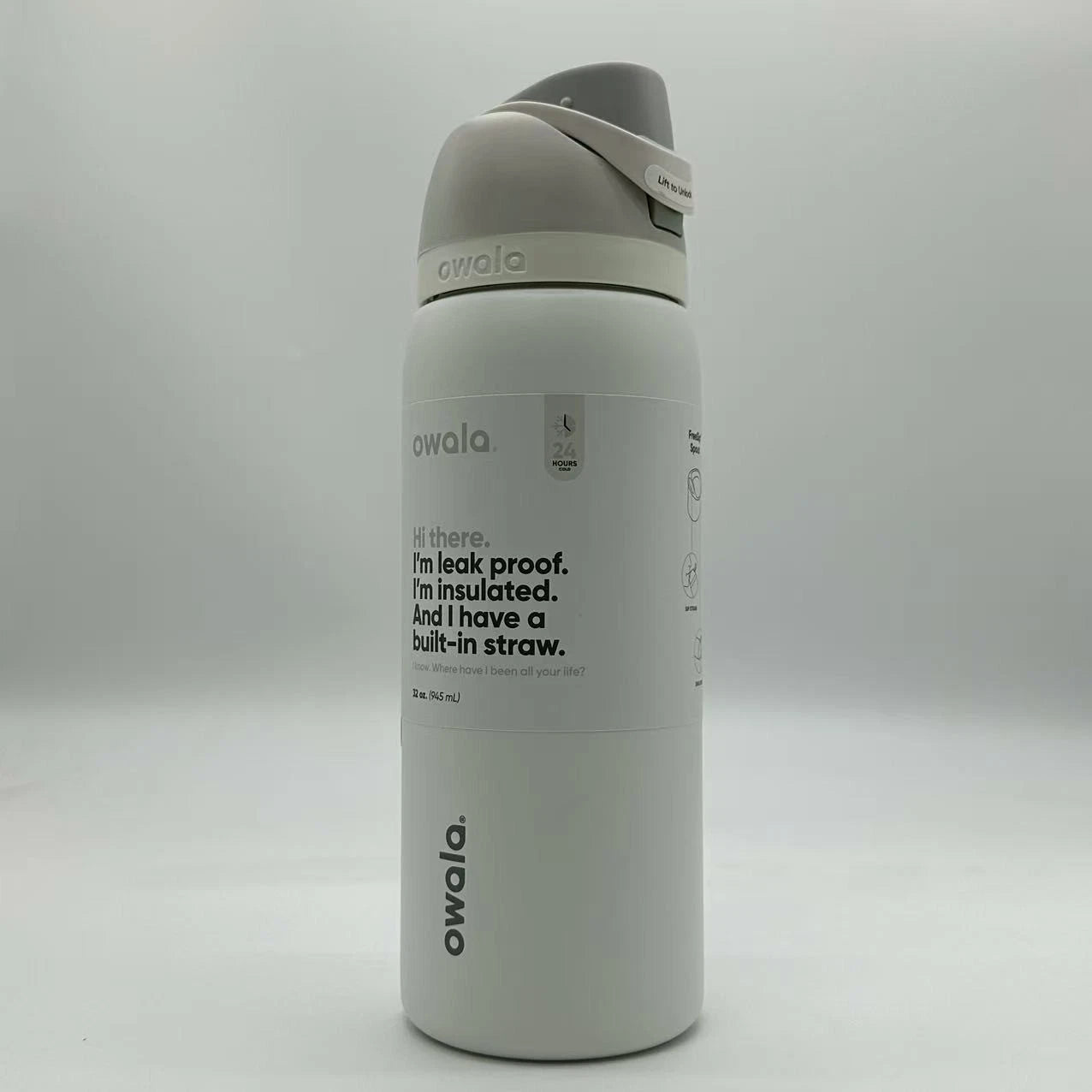 Owala 32oz FreeSip Insulated Water Bottle – Shy Marshmallow | Stainless Steel  M32oz-JJB