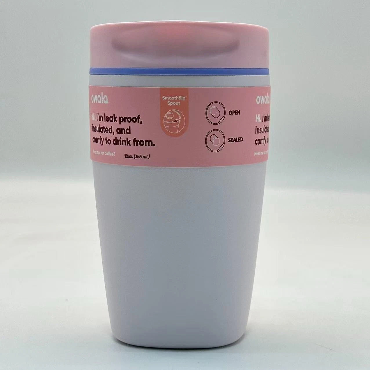 Owala 12oz Candy Coated SmoothSip Slider Coffee Tumbler | Insulated Stainless Steel Travel Mug   M12oz-MKLF