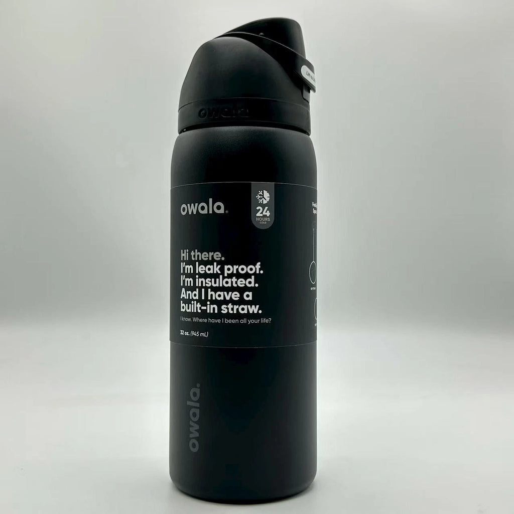 Owala 32oz FreeSip Insulated Water Bottle – Very Very Dark | Stainless Steel   M32oz-HS