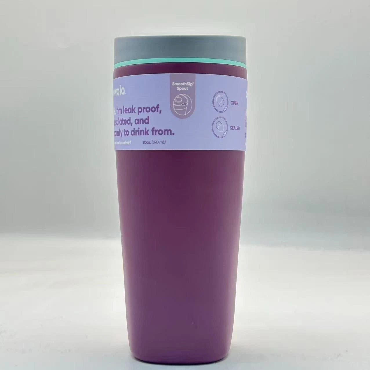 Owala 20oz Plum Perfect SmoothSip Insulated Coffee Tumbler | Stainless Steel Travel Mug   M20oz-XYZ