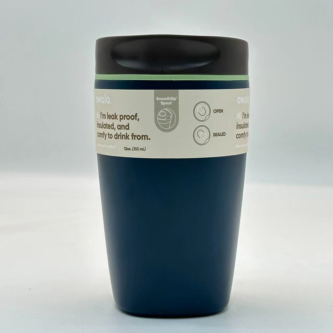 Owala 12oz Moonlit Shadow SmoothSip Slider Coffee Tumbler | Insulated Stainless Steel Travel Mug    M12oz-ZQ