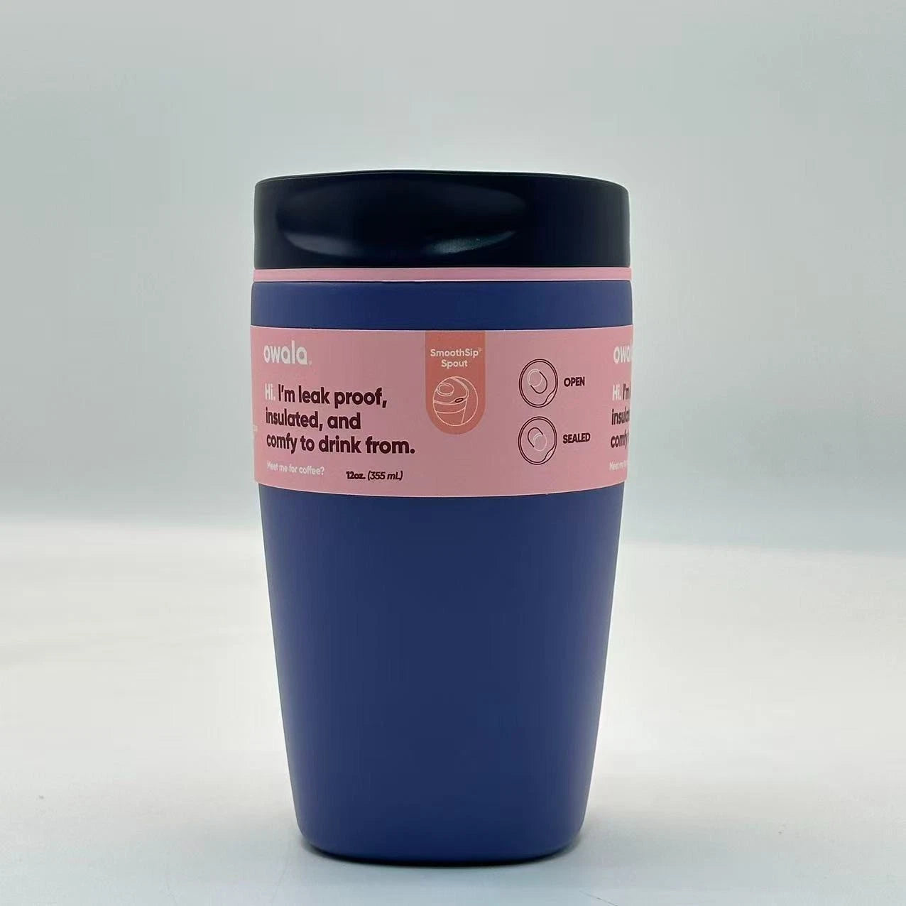 Owala 12oz SmoothSip Slider Insulated Coffee Tumbler – Blue Jay | Stainless Steel   M12oz-NJF
