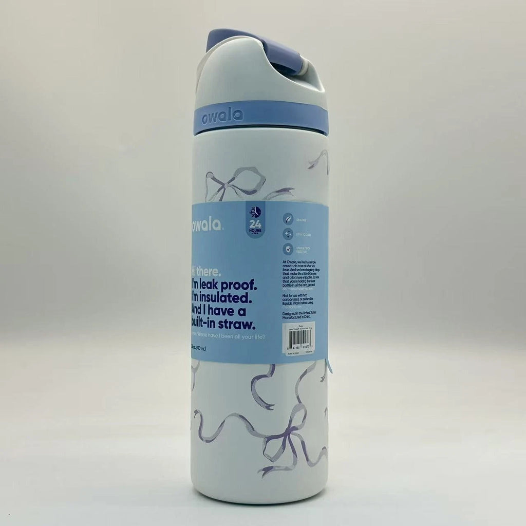 Owala 24oz FreeSip Water Bottle – Urban Outfitters Exclusive Blue Bow 3D Print   M24oz-HDJ