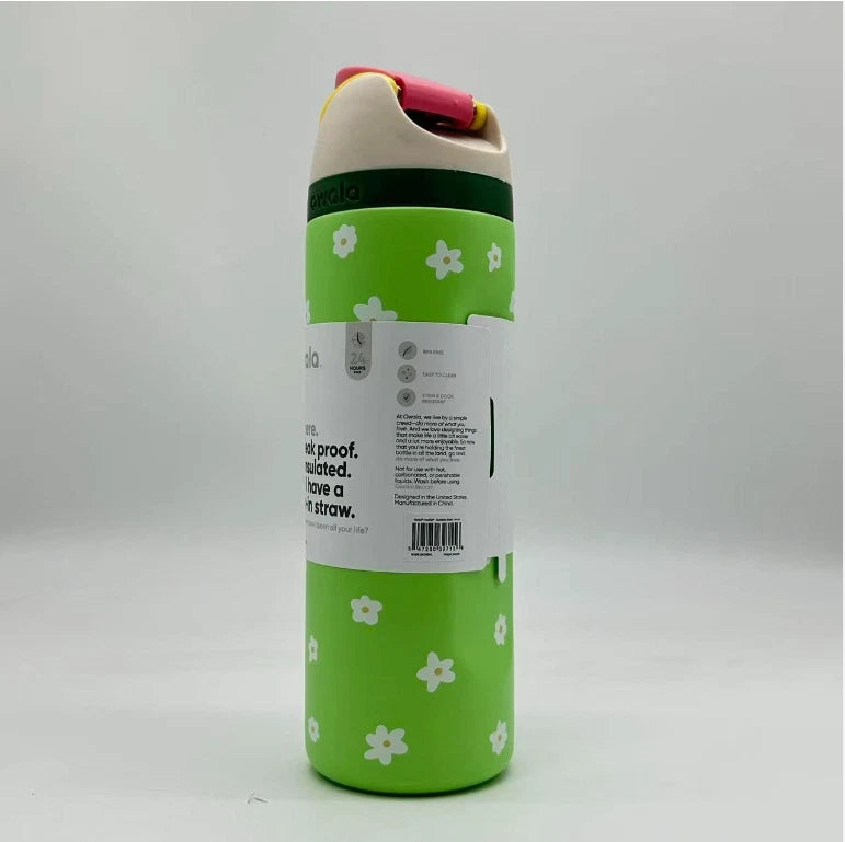 Owala 24oz FreeSip Water Bottle – Green Flower Edition   W24-LSH