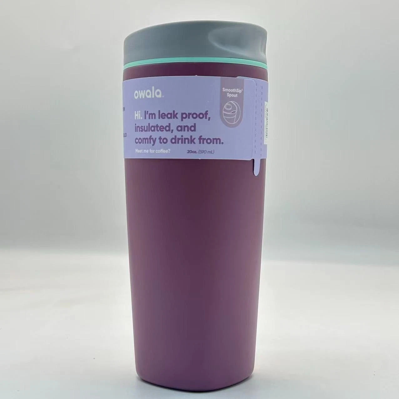 Owala 20oz Plum Perfect SmoothSip Insulated Coffee Tumbler | Stainless Steel Travel Mug   M20oz-XYZ