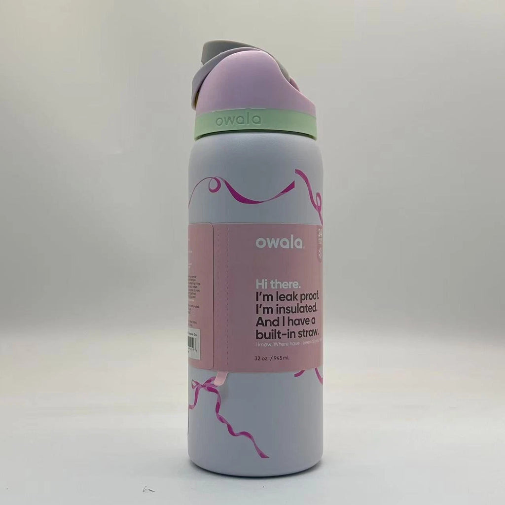 Owala 32oz FreeSip Insulated Water Bottle – Pink Bow Edition | Stainless Steel   OW32-FSHDJ