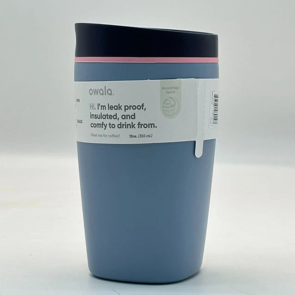 Owala 12oz Sea Salt SmoothSip Slider Coffee Tumbler | Insulated Stainless Steel Travel Mug  M12oz-NJL