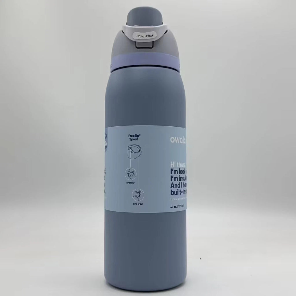Owala 40oz FreeSip Insulated Water Bottle – Sea Salt | Stainless Steel   M40oz-NJL