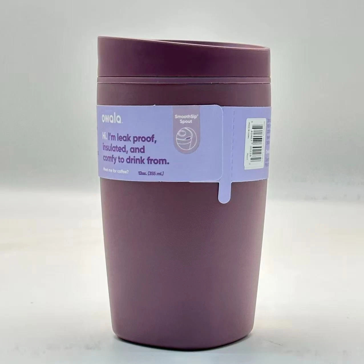 Owala 12oz Purple SmoothSip Slider Coffee Tumbler | Insulated Stainless Steel Travel Mug  M12oz-XDZ