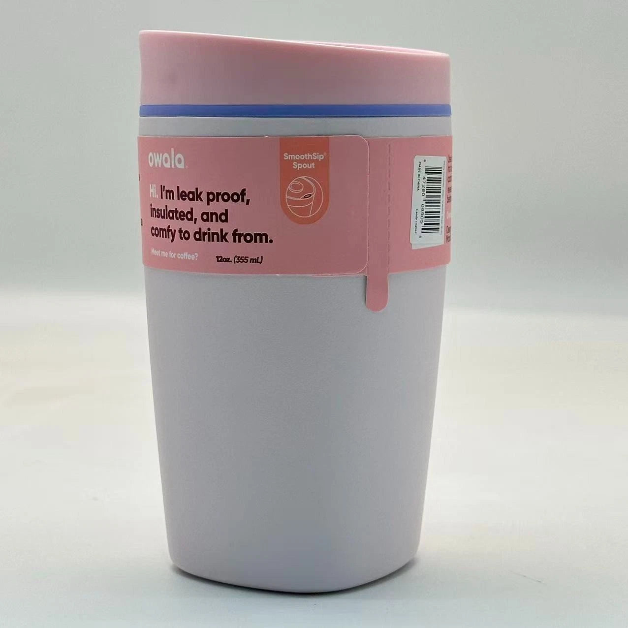 Owala 12oz Candy Coated SmoothSip Slider Coffee Tumbler | Insulated Stainless Steel Travel Mug   M12oz-MKLF