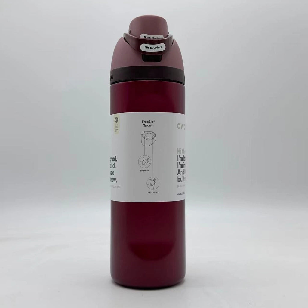 Owala 24oz FreeSip Insulated Water Bottle – Red | Flip Top Lid | Stainless Steel   M24oz-SDH