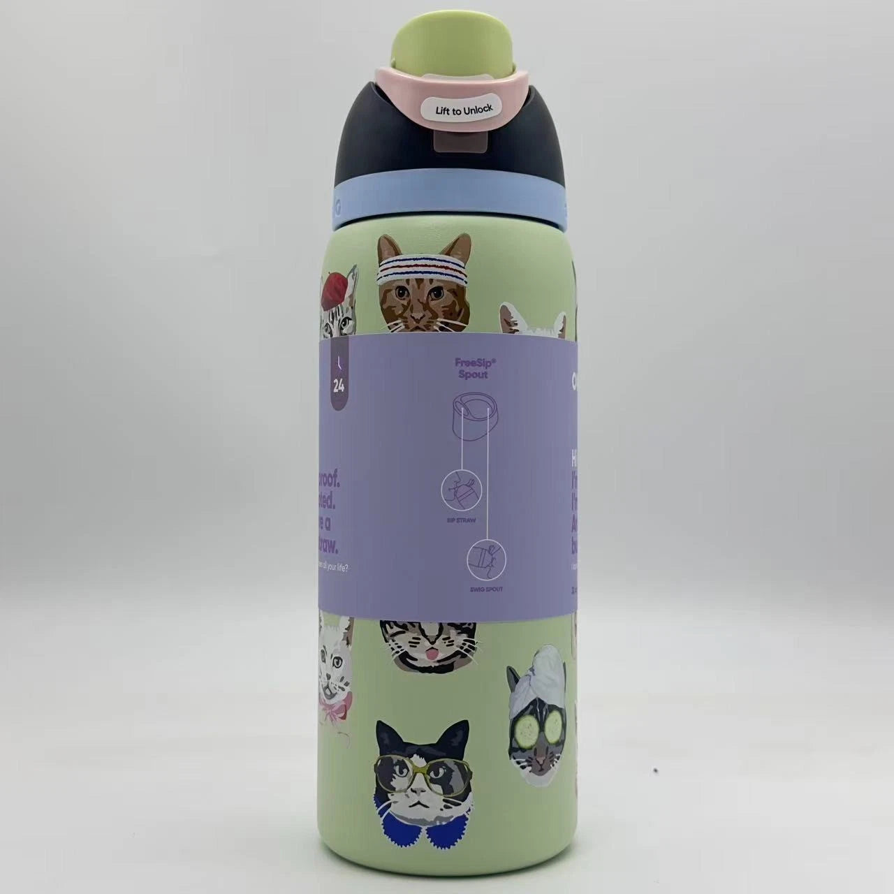 Owala 32oz FreeSip Insulated Water Bottle – Cat Collage (Catwala) | Urban Outfitters Exclusive  M32oz-MT