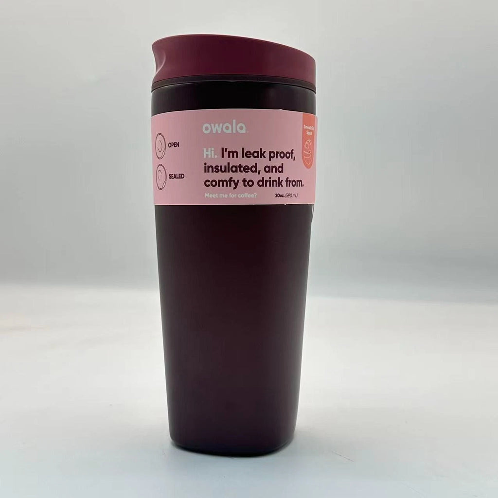 Owala 20oz SmoothSip Slider Insulated Coffee Tumbler – Black Cherry | Stainless Steel  M20oz-CLZ