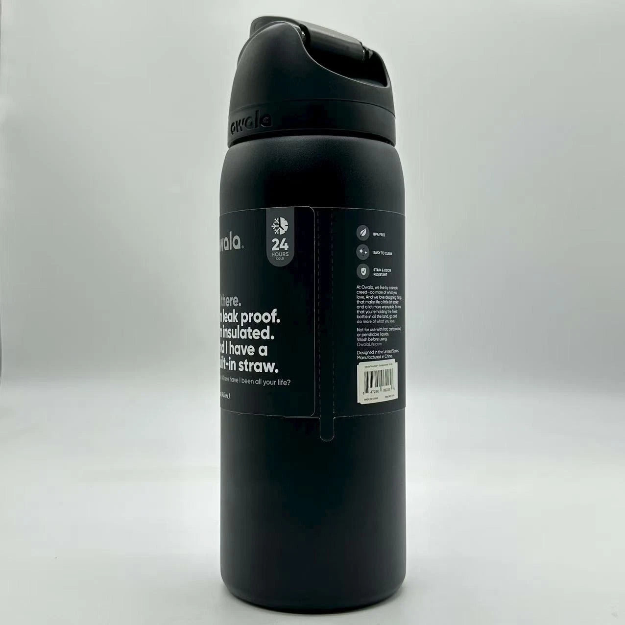 Owala 32oz FreeSip Insulated Water Bottle – Very Very Dark | Stainless Steel   M32oz-HS