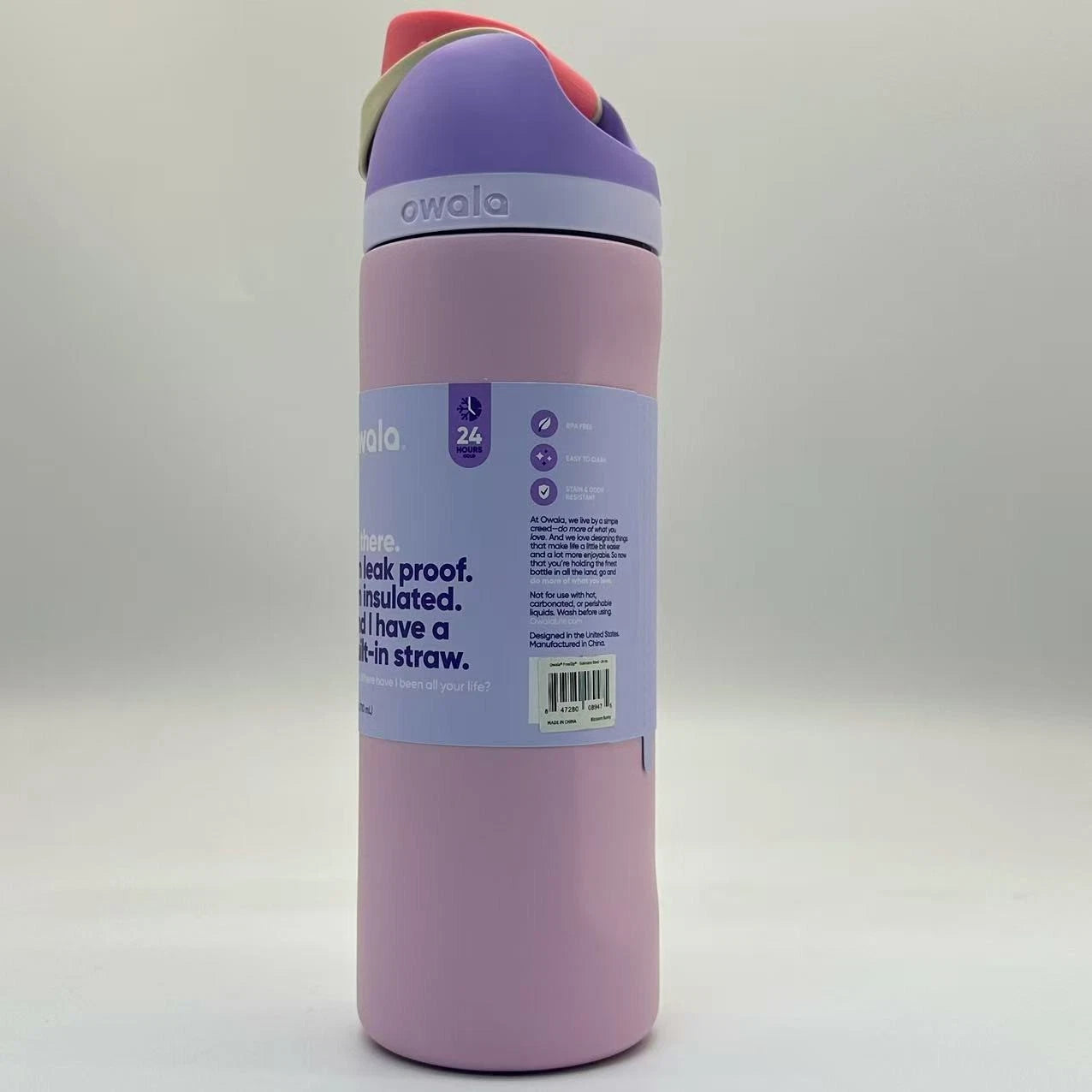 Owala 24oz FreeSip Insulated Water Bottle – Blossom Bunny | Stainless Steel   M24oz-HTZ