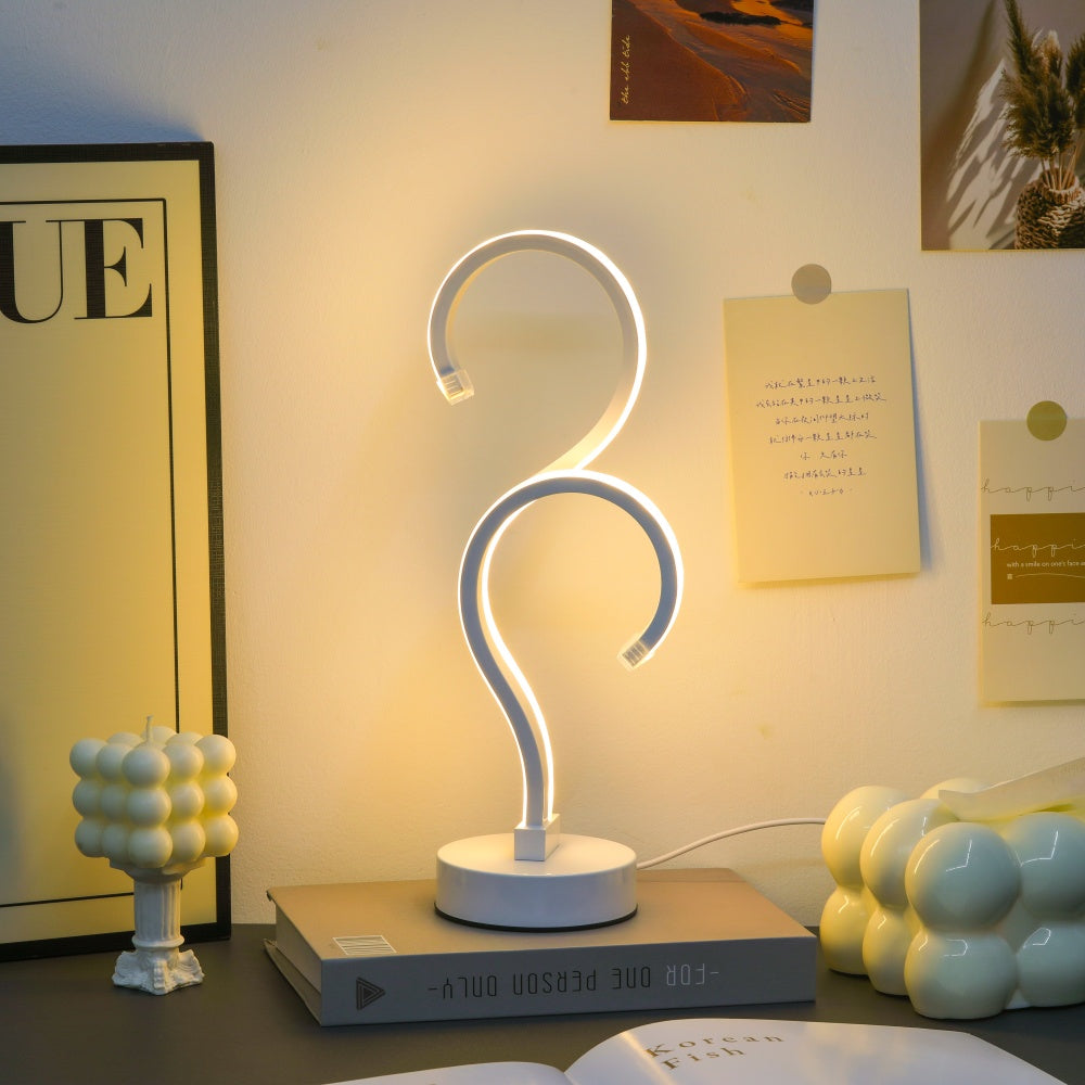Question Mark LED Desk Lamp, 3-Color Dimmable USB Table Lamp, Creative Night Light for Bedroom Home Decor