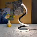 Spiral LED Desk Lamp 2-Pack, 3-Color Dimmable USB Table Lamp, Eye-Friendly Night Light for Bedroom Living Room Home Decor