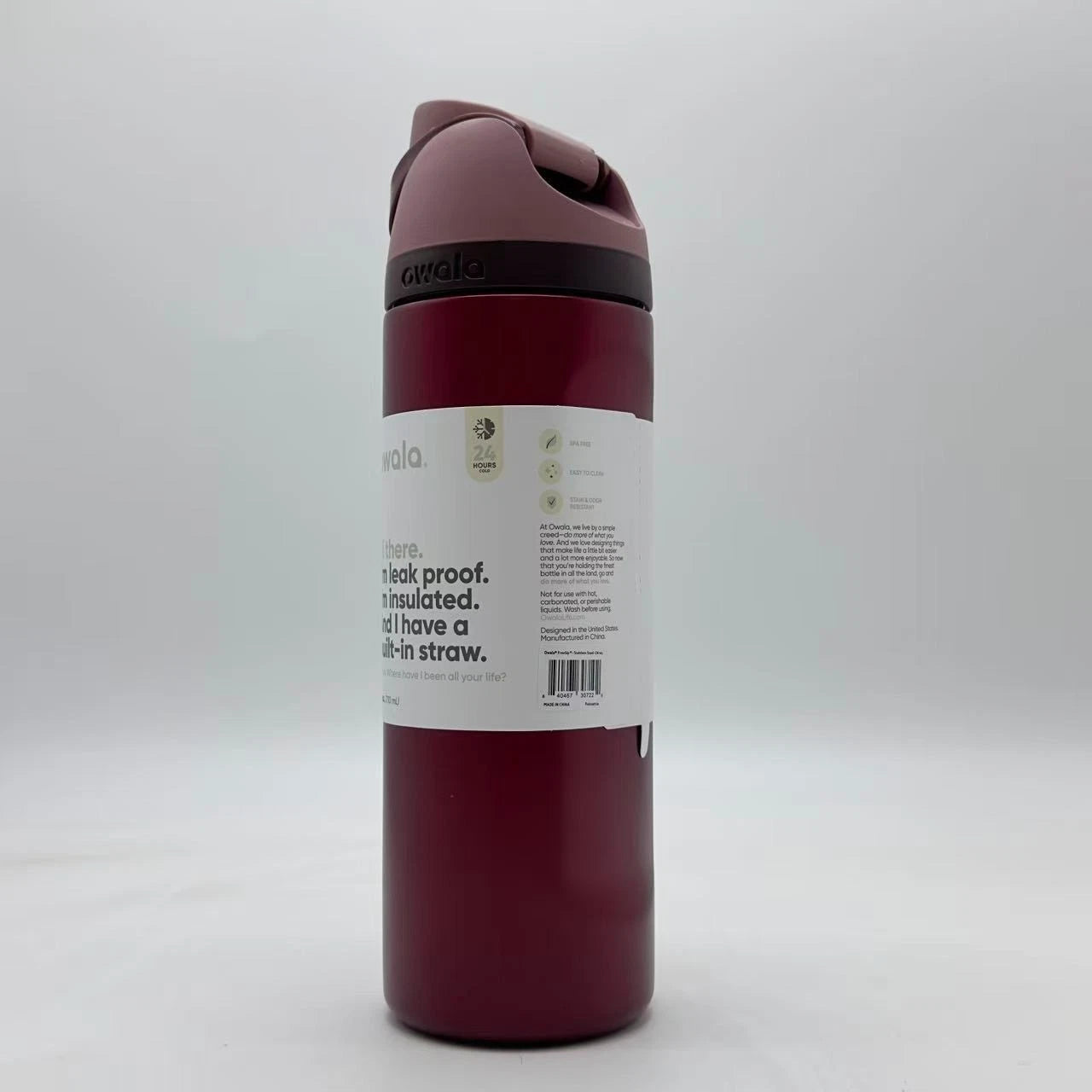 Owala 24oz FreeSip Insulated Water Bottle – Red | Flip Top Lid | Stainless Steel   M24oz-SDH