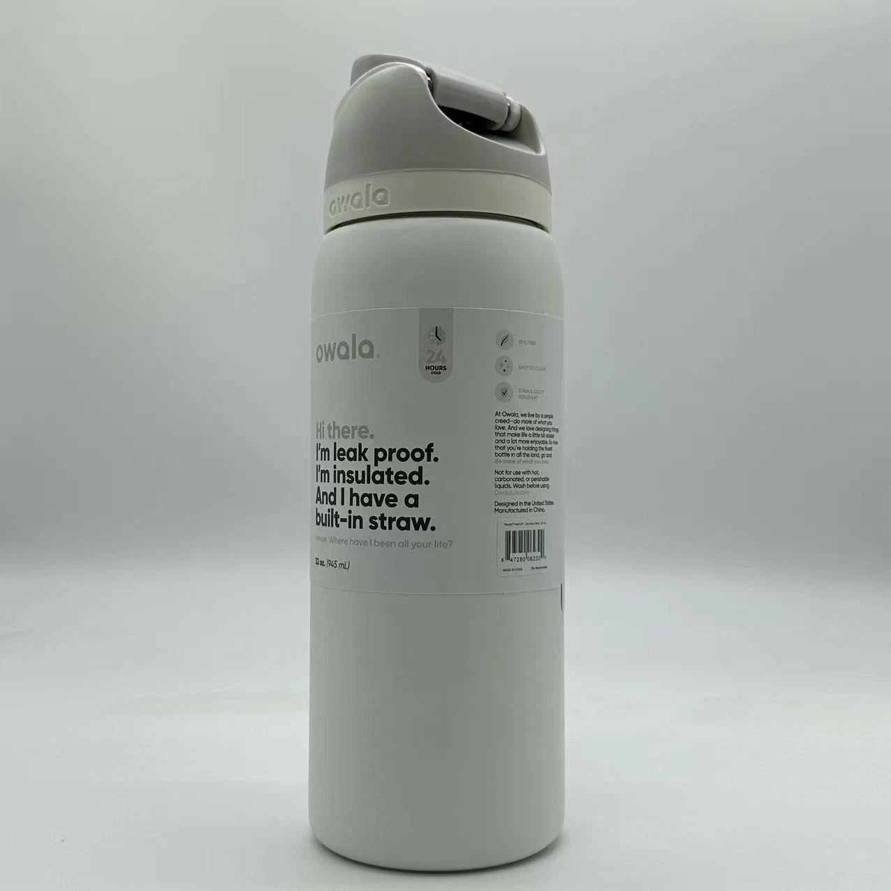 Owala 32oz FreeSip Insulated Water Bottle – Shy Marshmallow | Stainless Steel  M32oz-JJB