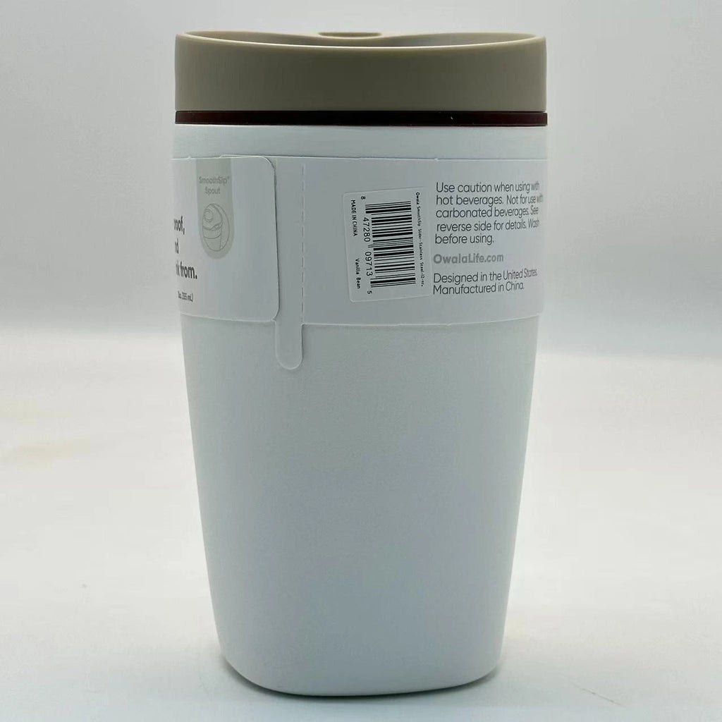 Owala 12oz Vanilla Bean SmoothSip Slider Coffee Tumbler | Insulated Stainless Steel Travel Mug  M12oz-XCD