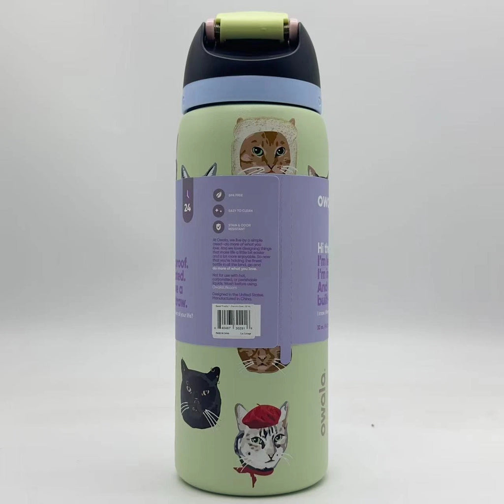 Owala 32oz FreeSip Insulated Water Bottle – Cat Collage (Catwala) | Urban Outfitters Exclusive  M32oz-MT
