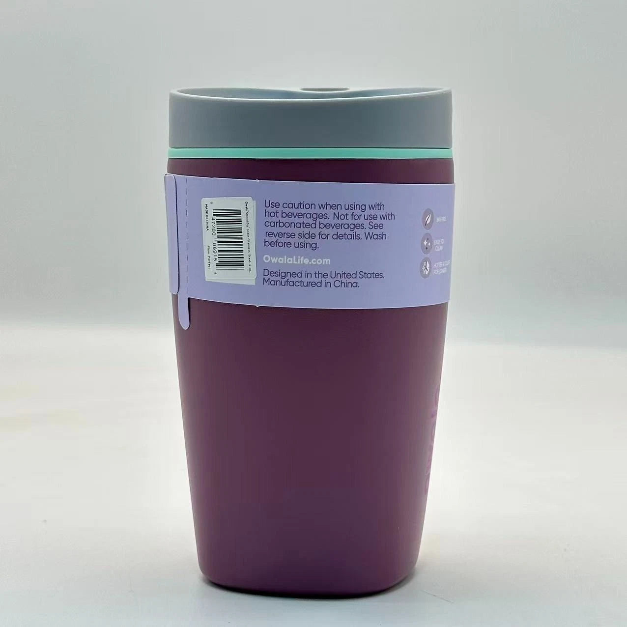 Owala 12oz Plum Perfect SmoothSip Slider Coffee Tumbler | Insulated Stainless Steel Travel Mug  M12oz-XYZ