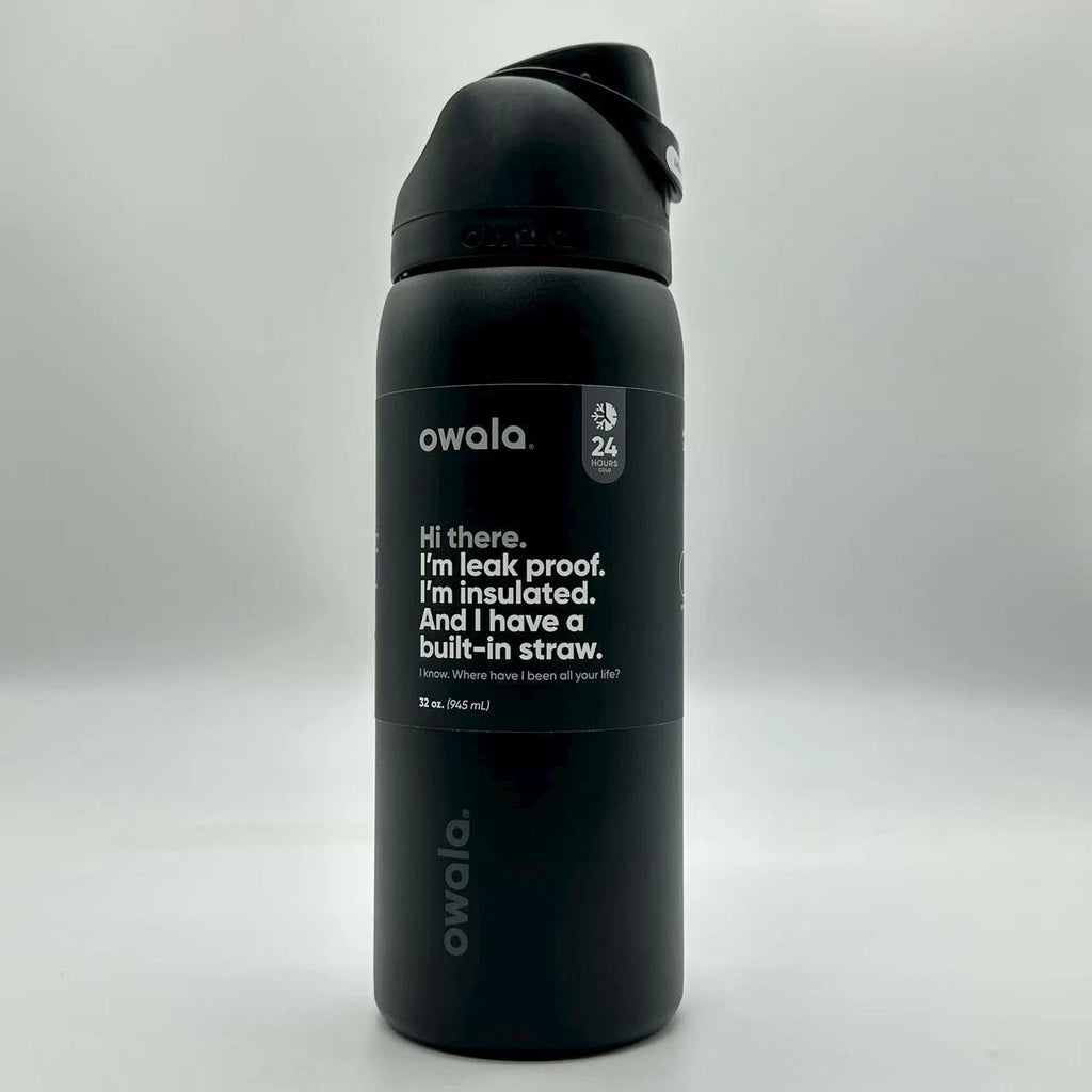 Owala 32oz FreeSip Insulated Water Bottle – Very Very Dark | Stainless Steel   M32oz-HS