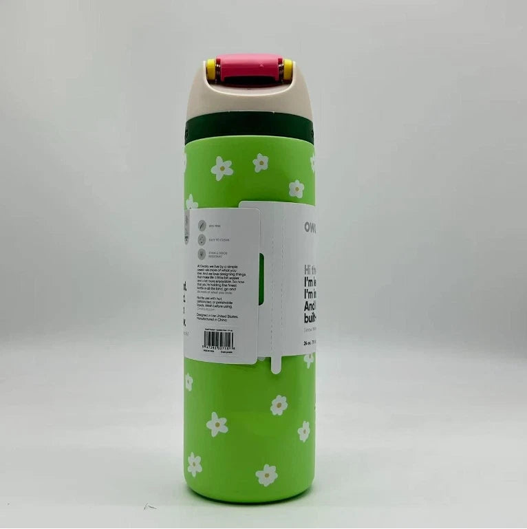 Owala 24oz FreeSip Water Bottle – Green Flower Edition   W24-LSH