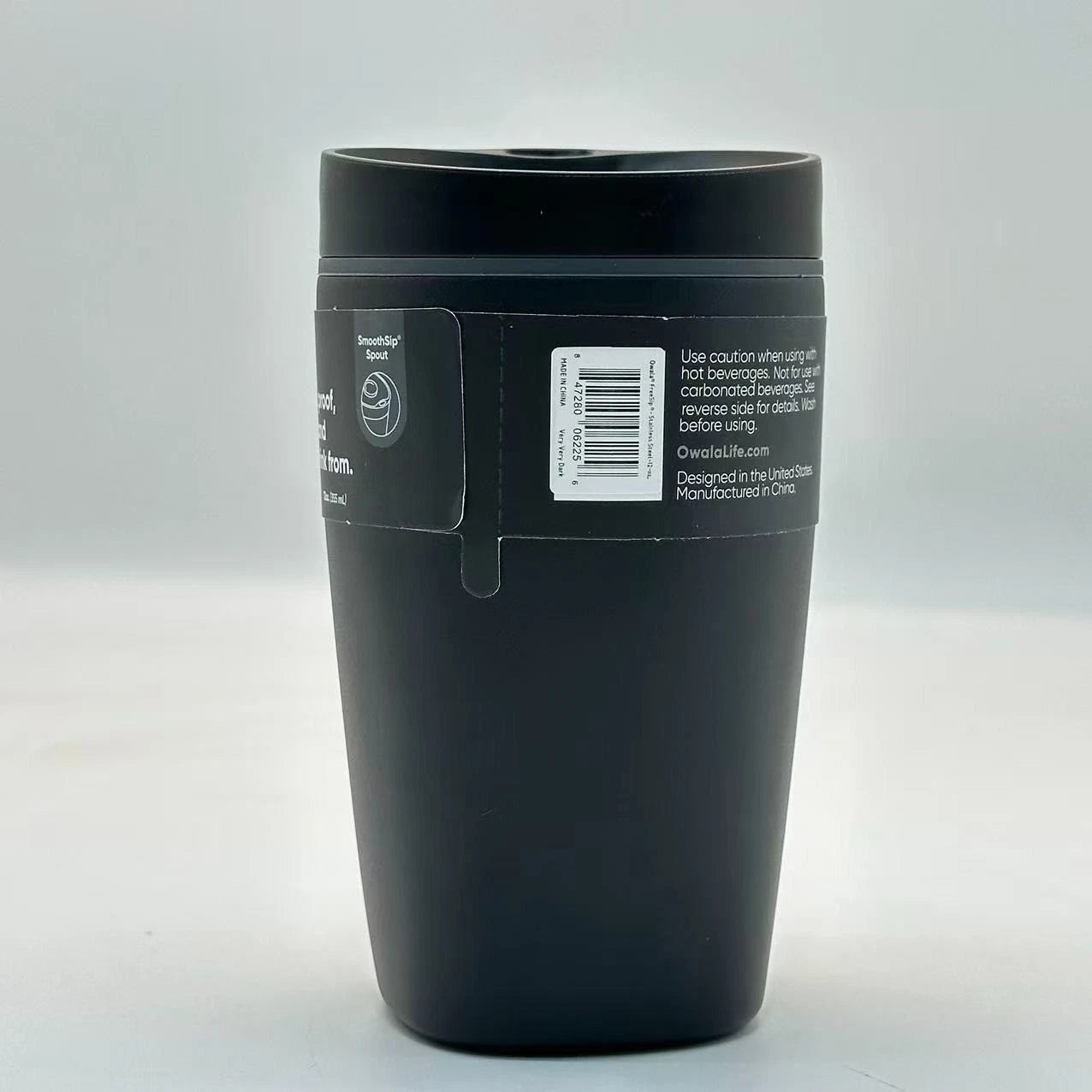 Owala 12oz Very Very Dark SmoothSip Slider Coffee Tumbler | Insulated Stainless Steel Travel Mug   M12oz-HS