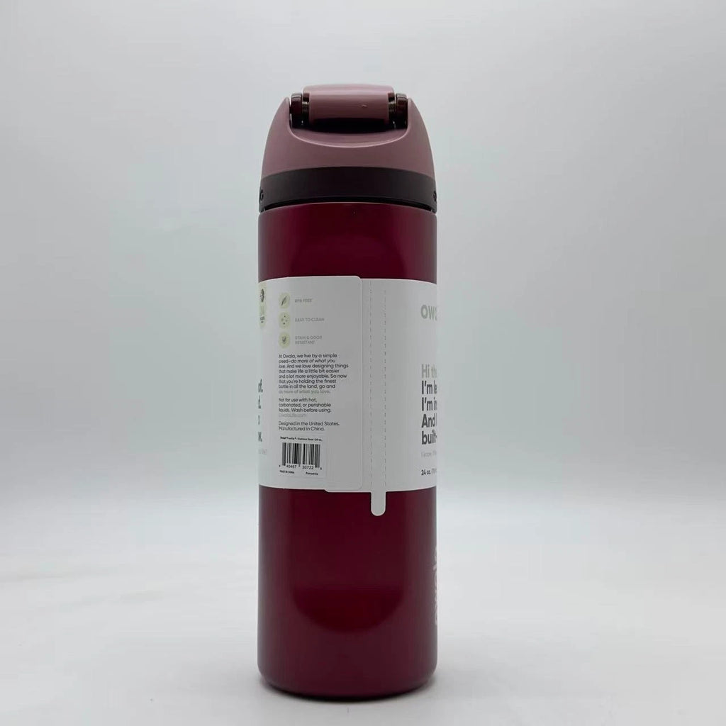 Owala 24oz FreeSip Insulated Water Bottle – Red | Flip Top Lid | Stainless Steel   M24oz-SDH