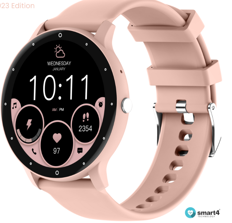 SmartPulse 360 Health Tracker | Heart Rate & Sleep Monitor Smartwatch Pink