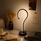 Question Mark LED Desk Lamp, 3-Color Dimmable USB Table Lamp, Creative Decorative Night Light for Bedroom Home Office